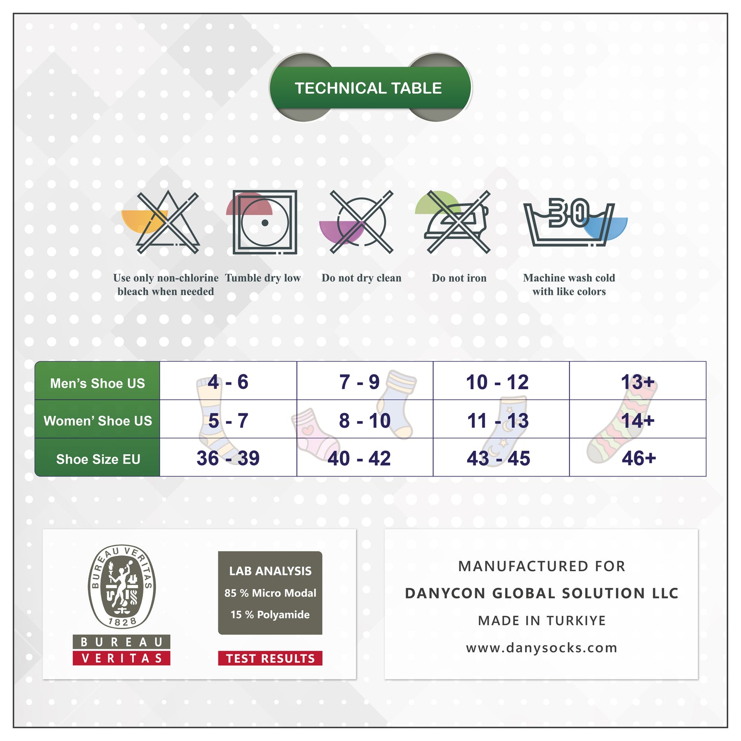 Dany's Socks Men's Dress Socks (4 Pairs), Premium Cotton, Size 8-12