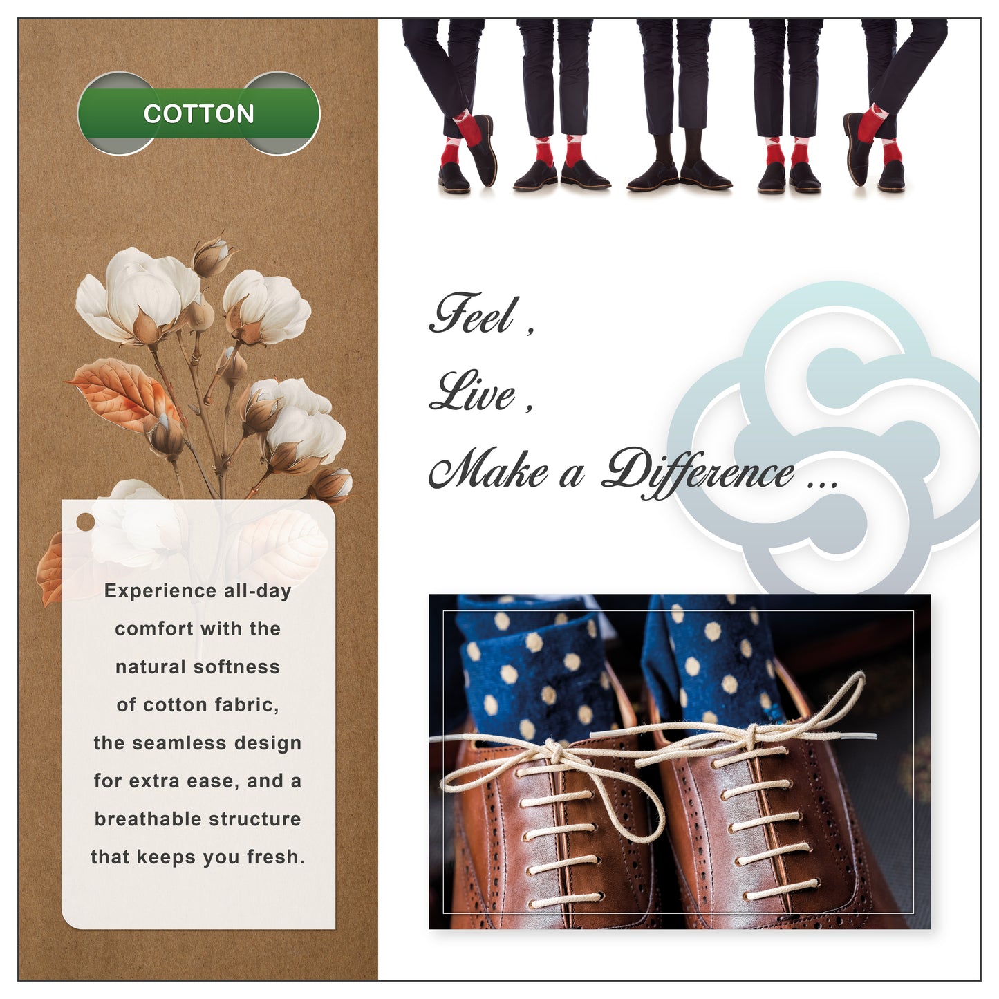 Dany's Socks Men's Dress Socks (4 Pairs), Premium Cotton, Size 8-12